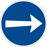 C3a Přikázaný směr jízdy zde vpravo
