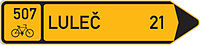 IS 19b,c Směrová tabule pro cyklisty, vlevo nebo v pravo